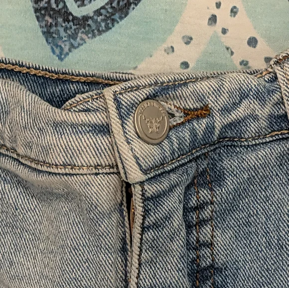 Two-Tone Light Denim Maxi Skirt 14 Slit Raw Hem Boho Indie Sleaze Pockets - Picture 6 of 8